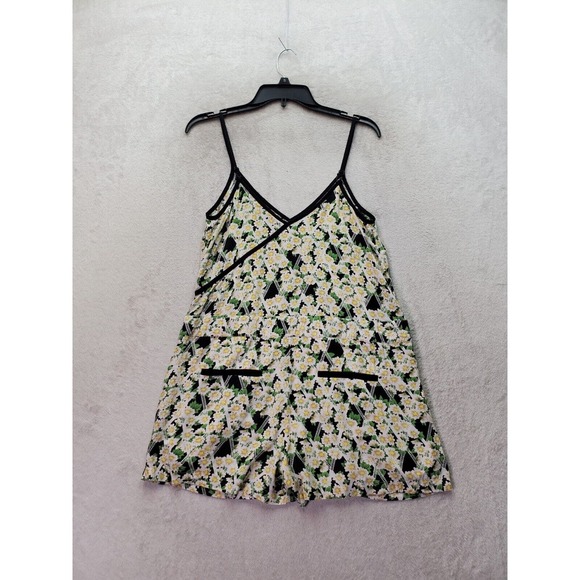 French Connection Romper Women Sz 2 Multi Floral Viscose Sleeveless Wrap V Neck‎ - Picture 2 of 7
